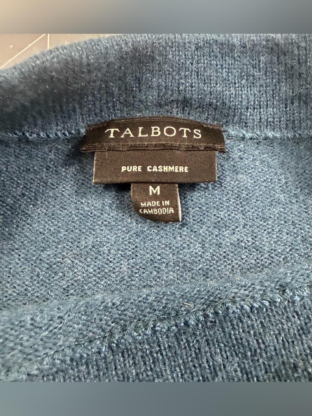Talbots Pure Cashmere 3/4 Sleeve Sweater, Deep Teal/Blue. Super Soft. Medium - Picture 6 of 12